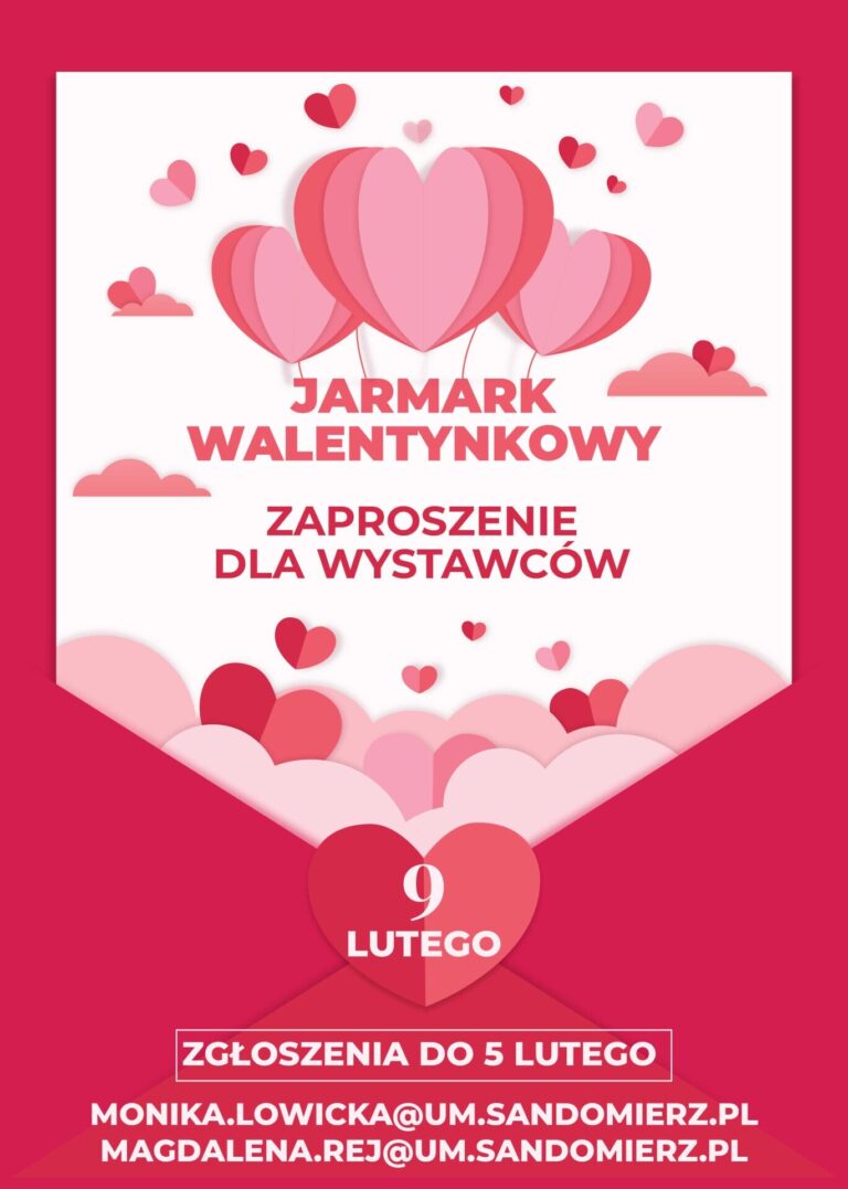 Sandomierz zaprasza na Walentynkowy Jarmark! Zgłoszenia wystawców już otwarte!